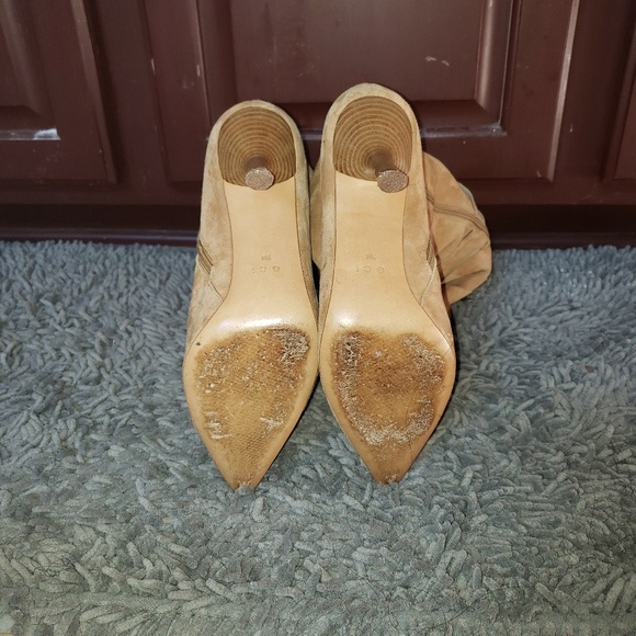 GCI COLLEZIONE Tan SUEDE PLEATED BOOTS SIZE 9 M - Picture 8 of 8
